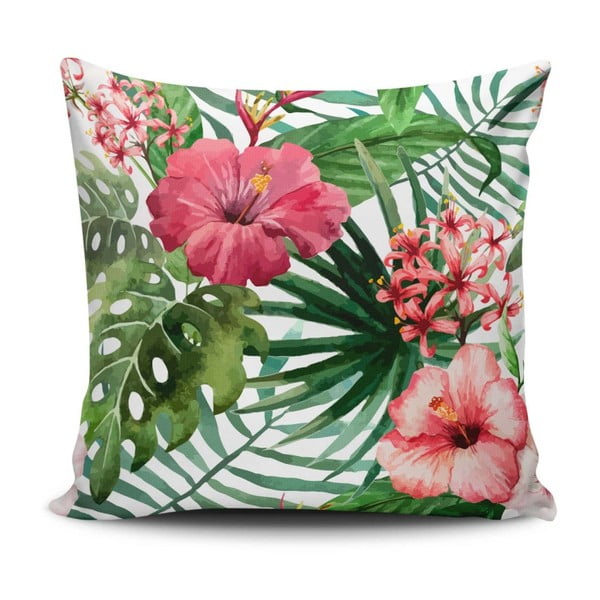 Spilvens ar kokvilnas maisījumu Cushion Love Jungle Flowers, 45 x 45 cm