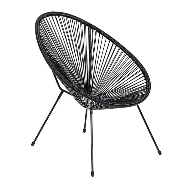 Melns dārza krēsls no mākslīgās rotangpalmas Bonami Selection Avocado-image-4