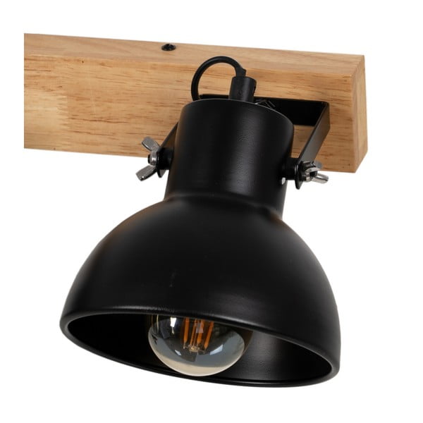 Melna/dabīga toņa sienas lampa – Ixia-image-3