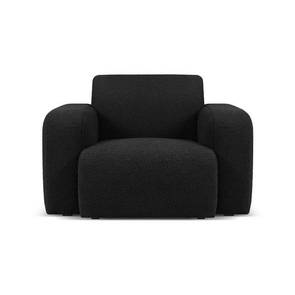 Melns atpūtas krēsls no buklē auduma Molino – Micadoni Home