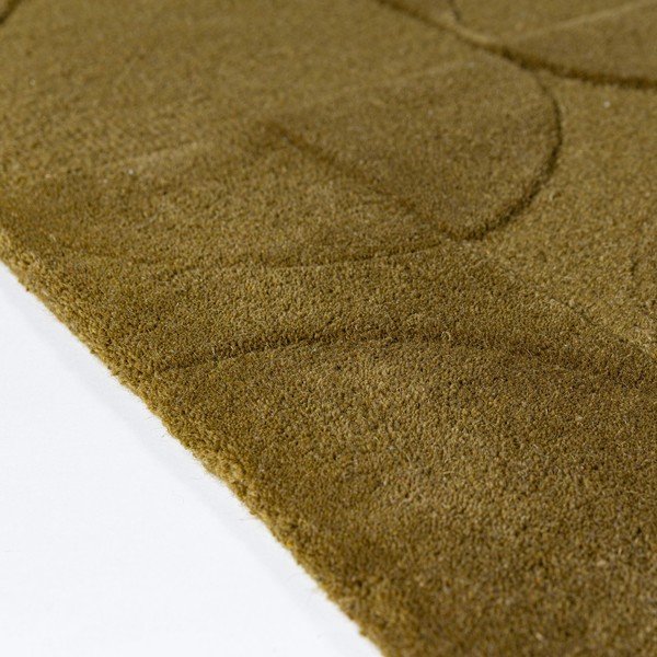Tumši zaļš ar rokām darināts vilnas apaļš paklājs ø 160 cm Gigi – Flair Rugs-image-3