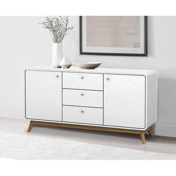 Balta zema kumode 140x75 cm Caitlin – Støraa-image-1