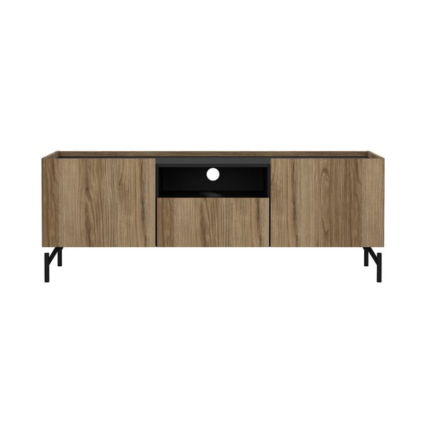 Brūns TV galdiņš ar ozolkoka imitāciju 147x54x41 cm Bergen – Tvilum