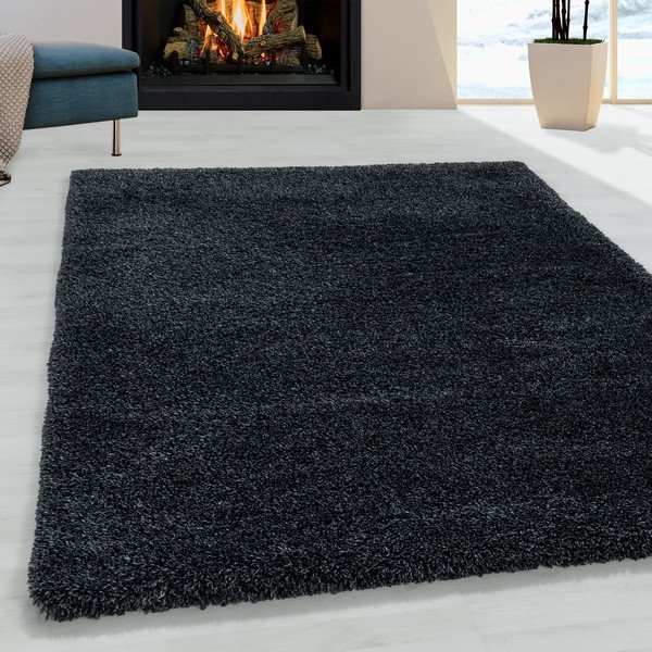 Antracīta pelēks paklājs 60x110 cm Fluffy – Ayyildiz Carpets-image-1