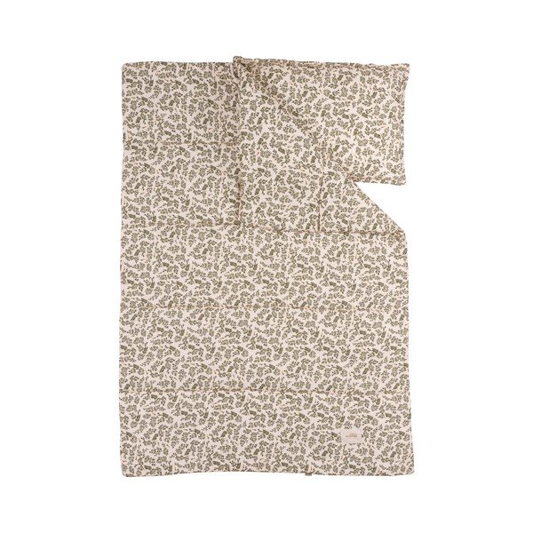 Zaļš/krēmkrāsas bērnu gultiņas komplekts Green Floral – Malomi Kids-image-2
