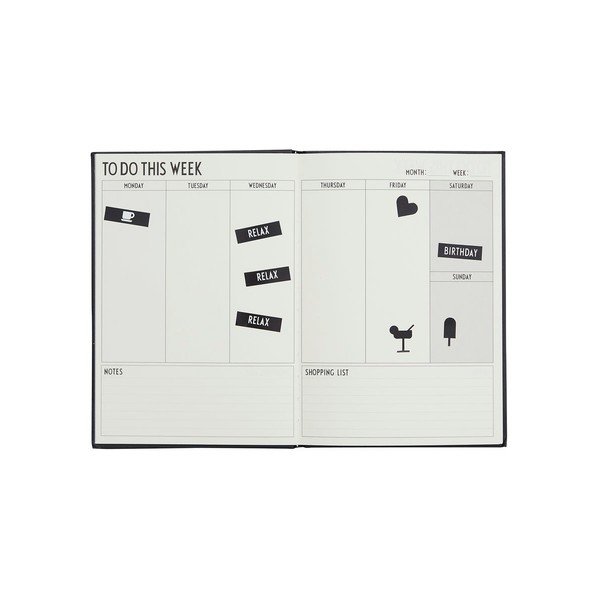 Melns nedēļas plānotājs Design Letters Plans-image-1