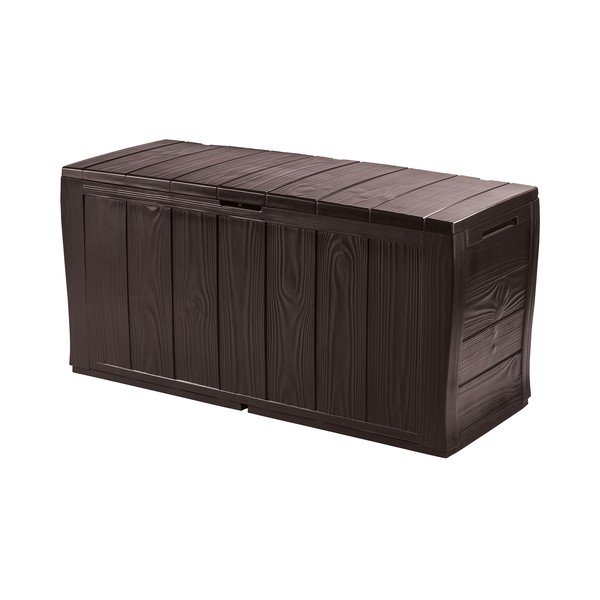 Tumši brūna plastmasas dārza uzglabāšanas kaste Sherwood – Keter