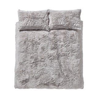 Gaiši pelēka mikroplīša gultasveļa Catherine Lansfield Cuddly, 200 x 200 cm