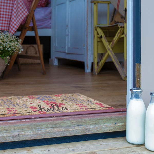 Kokosšķiedras kājslauķis 40x120 cm Hello Scribbly Floral – Artsy Doormats-image-3