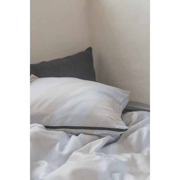 Gaiši pelēka/bēša divguļamā gultas veļa no kokvilnas satīna 200x220 cm Diagonal – Mette Ditmer Denmark-image-2