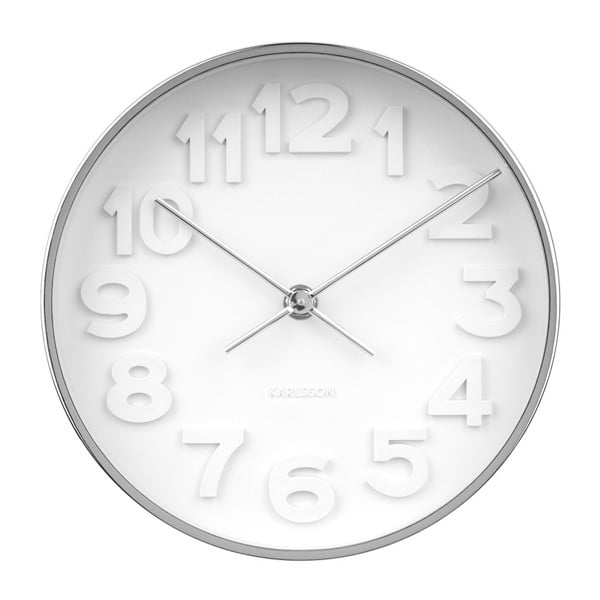 Sienas pulkstenis ar sudraba detaļām Karlsson Stout, ⌀ 22 cm