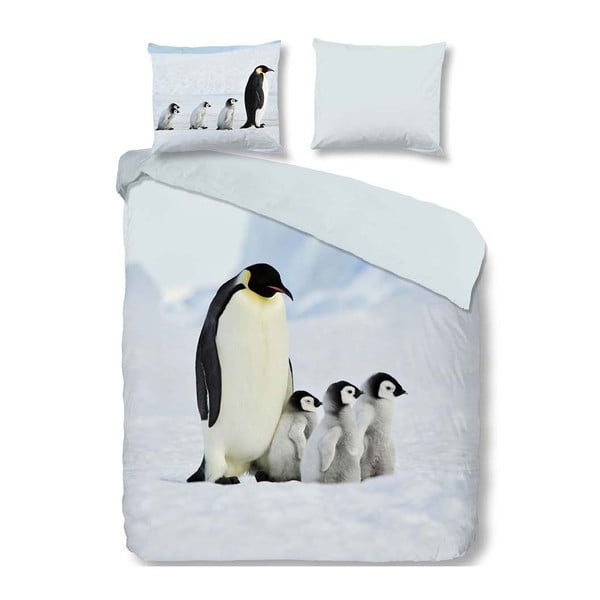 Kokvilnas vienvietīga gultasveļa Good Morning Penguins, 140 x 200 cm