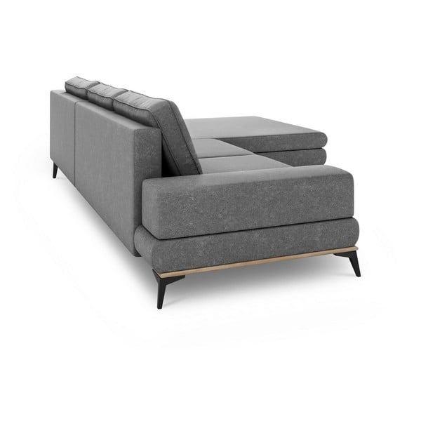 Pelēks izvelkamais stūra dīvāns ar veļas kasti Windsor & Co Sofas Planet, labais stūris-image-4