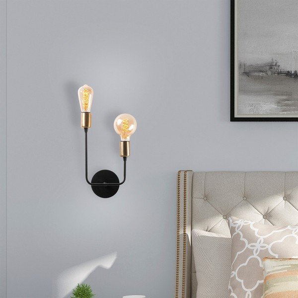 Melna sienas lampa Dolma – Opviq lights-image-1