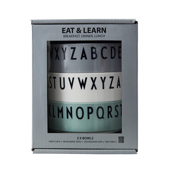3 bērnu bļodiņu komplekts Design Letters Breakfast. Dinner. Lunch.-image-2