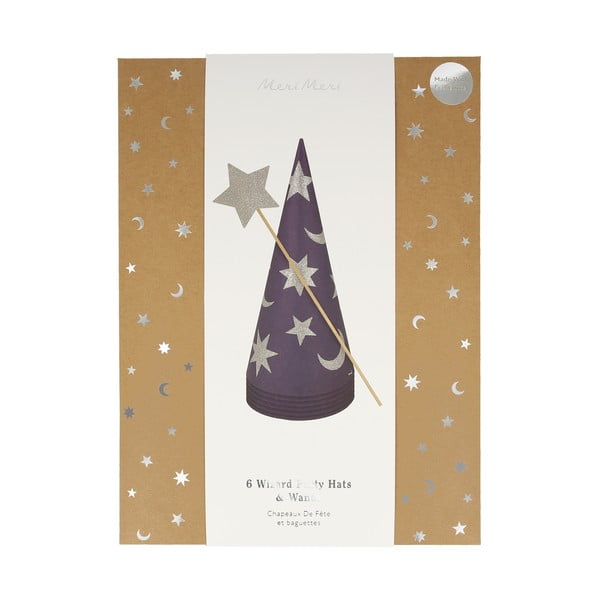 Ballīšu cepures (6 gab.) Wizard – Meri Meri-image-3