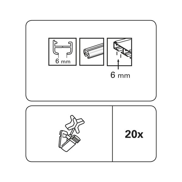 Āķi aizkaru sliedēm (10 gab.) – SP TREND-image-2