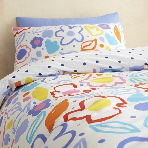 Kokvilnas bērnu gultas veļa 200x135 cm Blomme Floral – Pineapple Elephant-image-2