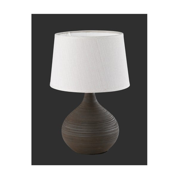 Tumši brūna keramikas un auduma galda lampa Reality Martin, augstums 29 cm-image-4