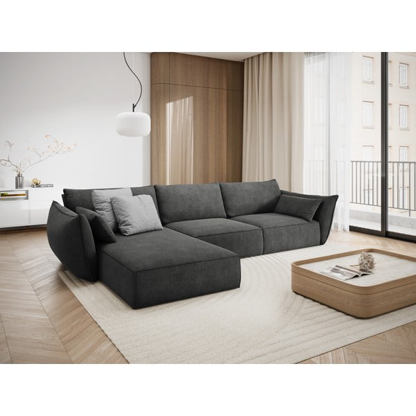 Pelēks stūra dīvāns (kreisais stūris) Vanda – Mazzini Sofas-image-1