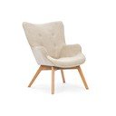 Bēšs velveta atpūtas krēsls Niko – Ropez