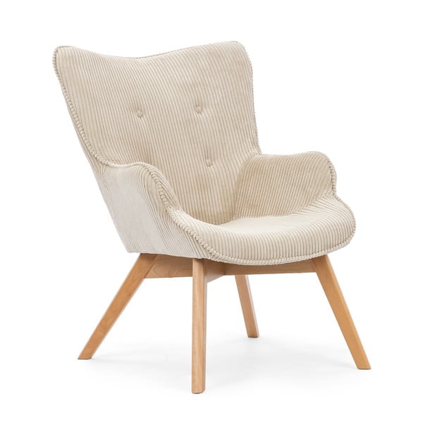 Bēšs velveta atpūtas krēsls ar kāju balstu Niko – Ropez-image-4