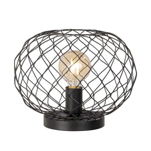Melna galda lampa no metāla (augstums 23 cm) Justin – Fischer & Honsel