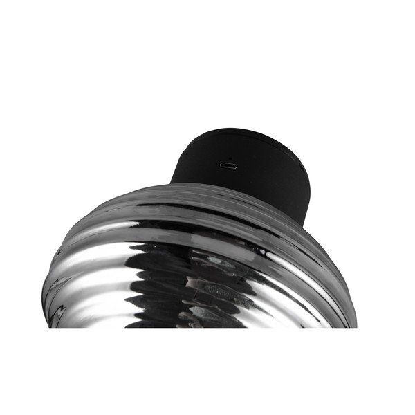 Tumši pelēka stikla LED sienas lampa ar USB ø 15,5 cm Earl – Reality-image-4