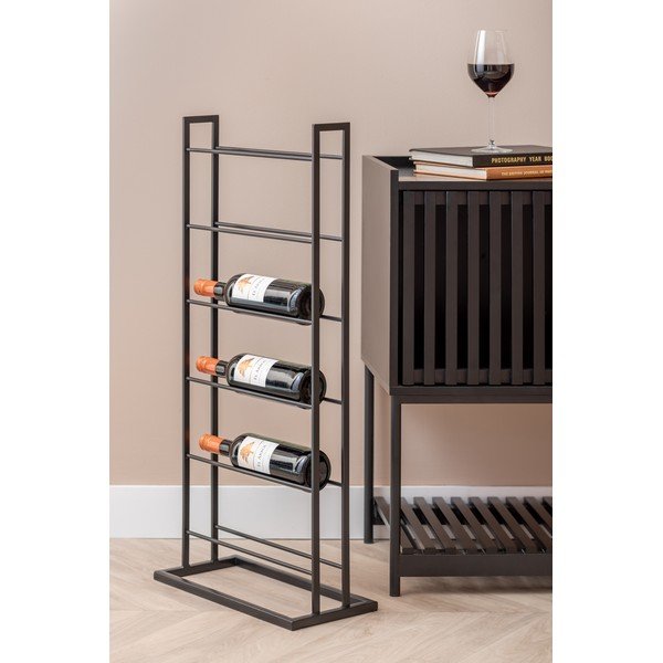 Melns metāla vīna plaukts pudeļu skaits 5 38x84,5x20 cm Single Floor – PT LIVING-image-1