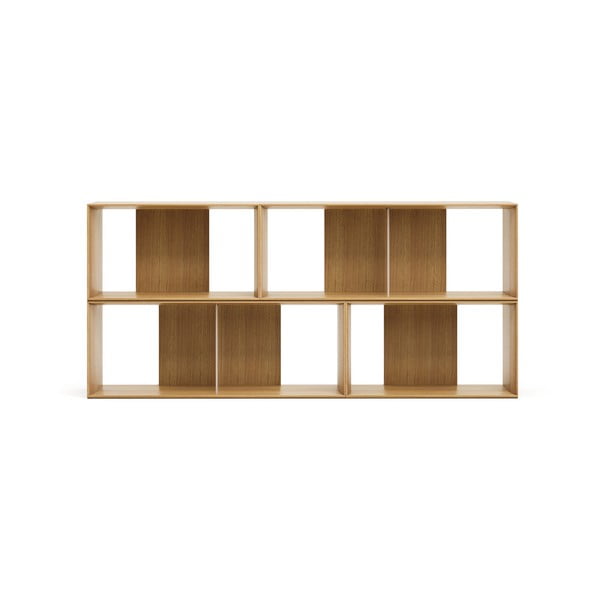 Dabīga toņa modulārā plauktu sistēma ar ozolkoka imitāciju (4 gab.) 168x76 cm Litto – Kave Home