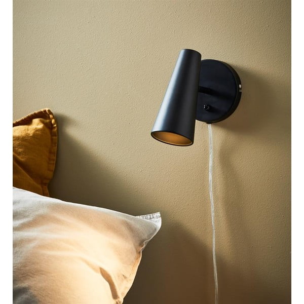 Melna sienas lampa Markslöjd Crest, augstums 17 cm-image-1