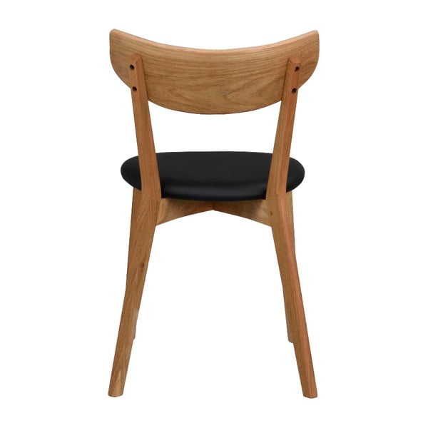 Brūns ozolkoka pusdienu krēsls ar melnu sēdekli Rowico Ami-image-3