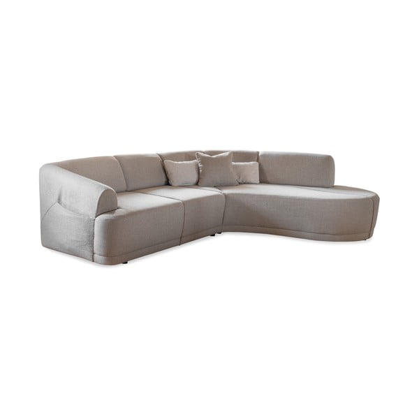 Krēmkrāsas izvelkamais stūra dīvāns (labais stūris) Bella Siena – Miuform