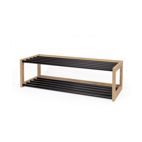 Melns/dabīga toņa metāla apavu statīvs – Woodman-image-2