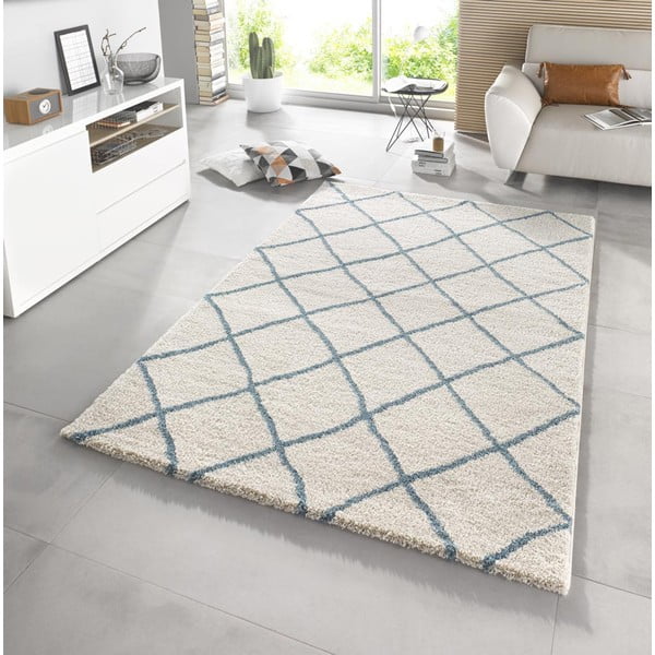 Balts paklājs Mint Rugs Grid, 80 x 150 cm-image-1