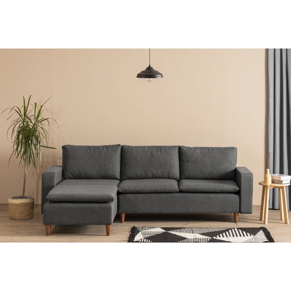 Pelēks stūra dīvāns (ar kreiso stūri) Lungo – Balcab Home-image-1