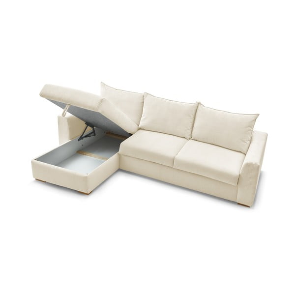 Krēmkrāsas velveta salokāms stūra dīvāns (ar maināmu stūri) Augustin – Bobochic Paris-image-4
