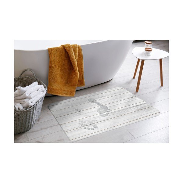 Balts/pelēks diatomīta vannas istabas paklājiņš 50x70 cm Agave – douceur d'intérieur-image-1