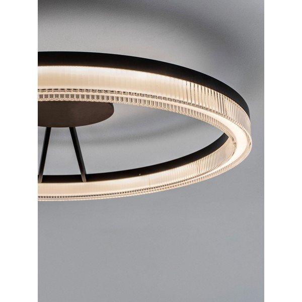 Matēti melna alumīnija LED griestu lampa ar regulējamu spilgtumu ar akrila stikla abažūru Lonela – Nova Luce-image-1