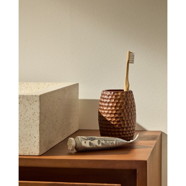 Brūns koka trauks zobu birstei Fraz – Kave Home-image-1