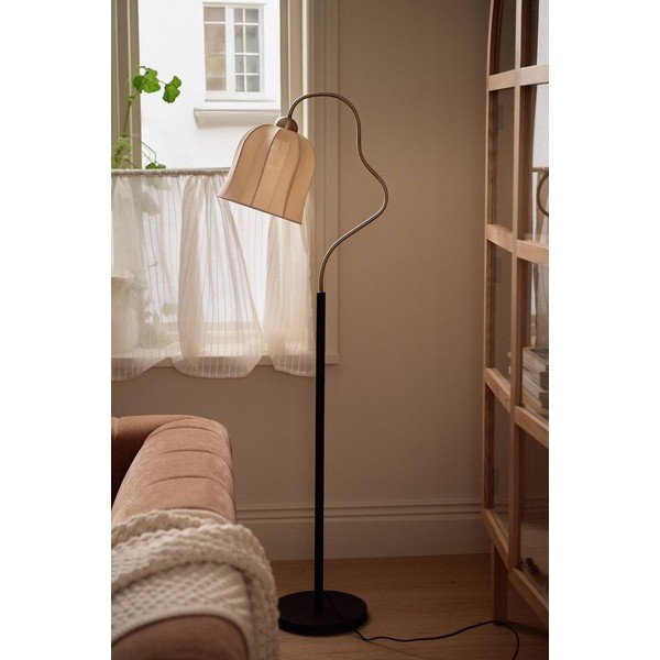 Balta/melna tekstila stāvlampa (augstums 150 cm) Bell – Ellos Home-image-2
