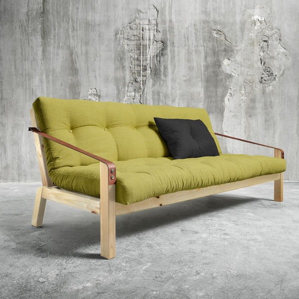 Dīvāns gulta Karup Poetry Natural/Avocado Green/Dark Grey