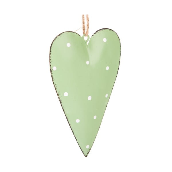 3 zaļu metāla piekaramo dekoru komplekts Dakls Dotty Heart