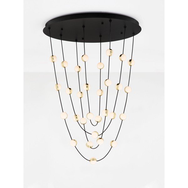 Matēti melna alumīnija LED piekaramā lampa ar regulējamu spilgtumu ar akrila stikla abažūru ø 84 cm Alcinoe – Nova Luce-image-4
