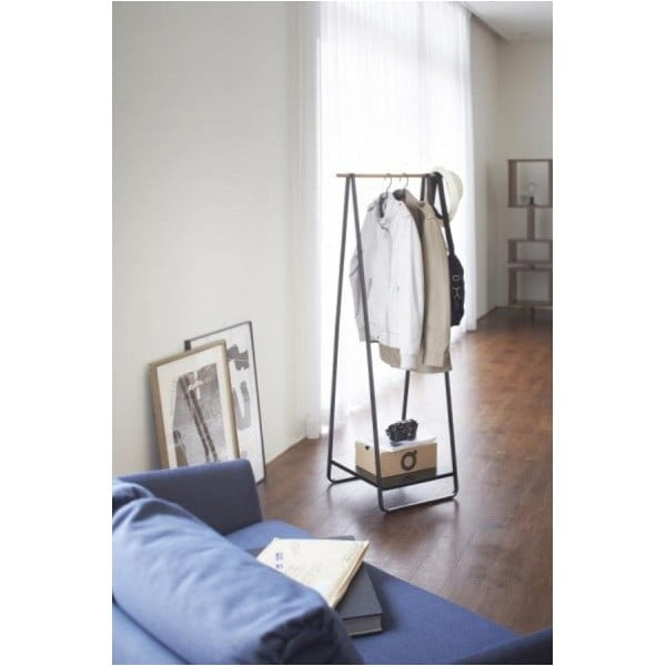 Melns metāla drēbju pakaramais statīvs Tower – YAMAZAKI-image-1