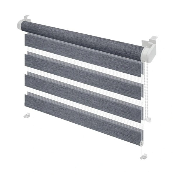 Antracīta pelēka dienas un nakts žalūzija 80x150 cm Zebra Silvalin – Gardinia-image-1