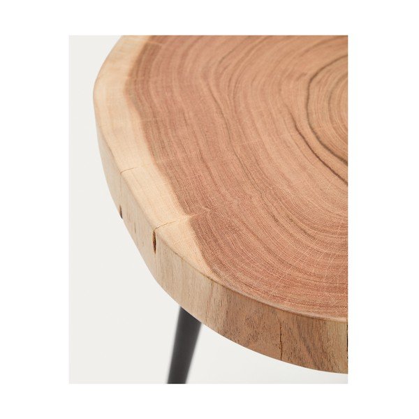 Apaļš sānu galdiņš ar akācijas koka galda virsmu 35x35 cm Tanive – Kave Home-image-4