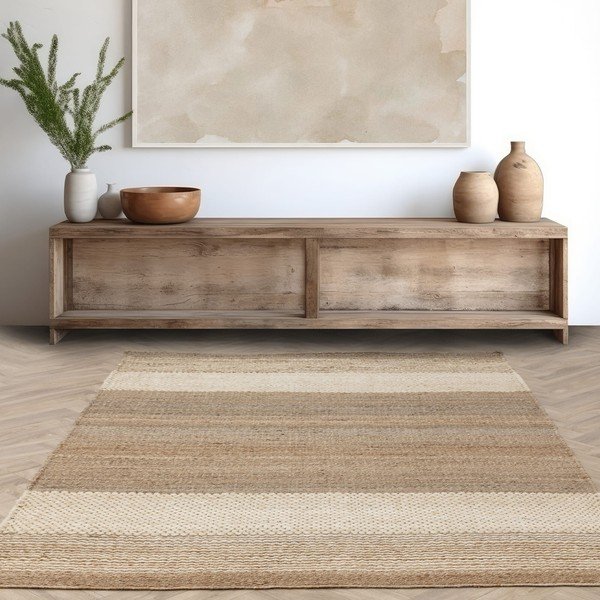 Balts/bēšs divpusējs/ar rokām darināts džutas paklājs 120x170 cm Cedar – Asiatic Carpets-image-1