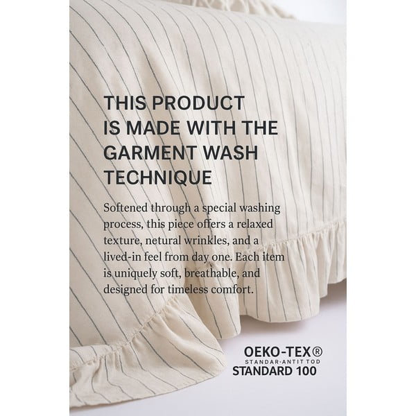 Bēša divguļamā gultas veļa no ranforce kokvilnas 240x220 cm Amalia Striped – Mila Home Luxury-image-4