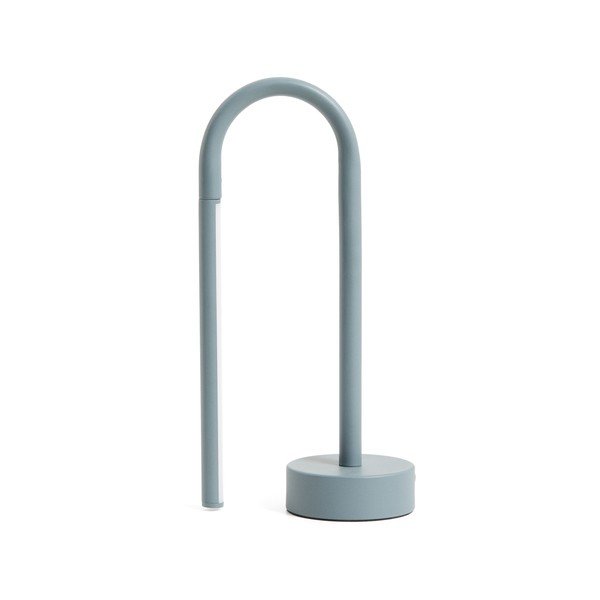 Gaiši zila metāla LED galda lampa (augstums 30 cm) Bow – Kave Home